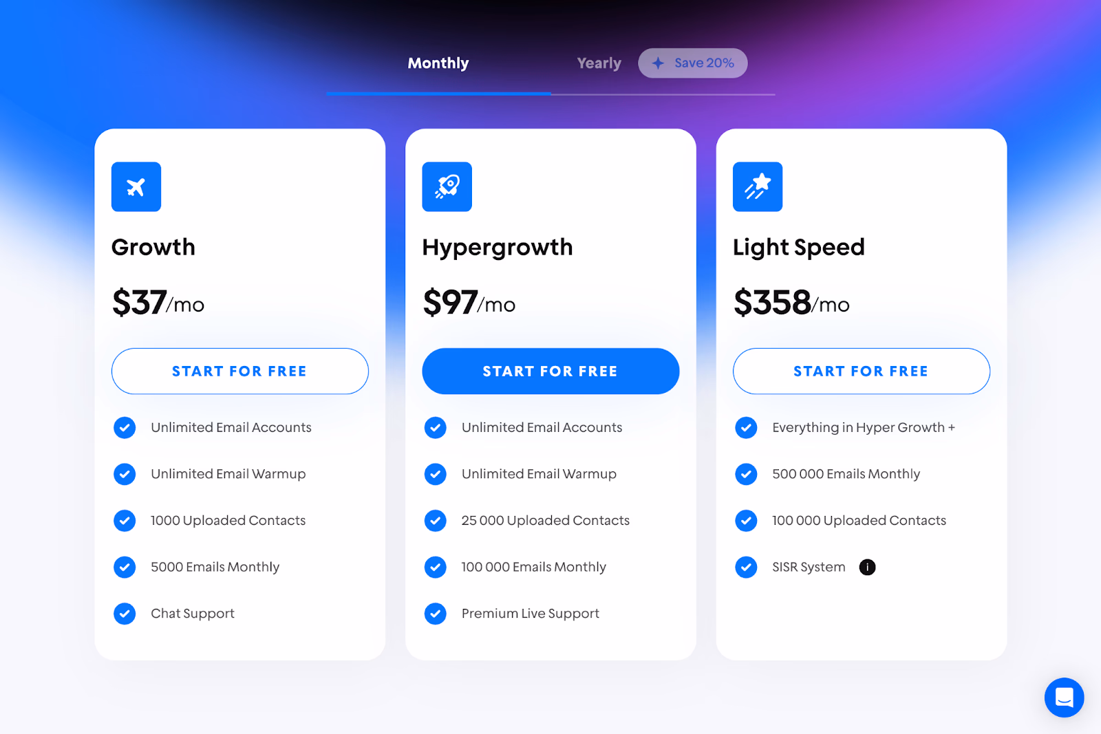 Тарифы Instantly