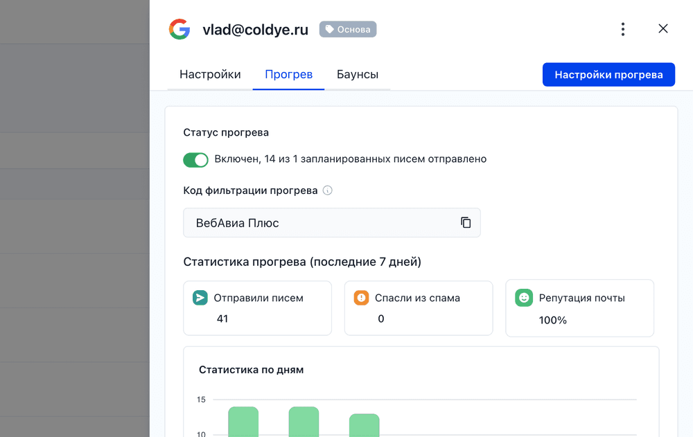 Прогрев почтового ящика в Coldy